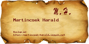 Martincsek Harald névjegykártya